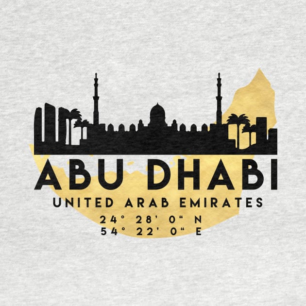 Abu Dhabi United Arab Emirates Skyline Map Art by deificusArt